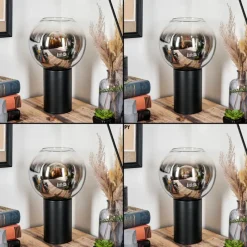 hofstein Koyoto Boule lumineuse, Lampe de bureau, Lampe à poser Chrome, Clair, Fumé, 1 lumière