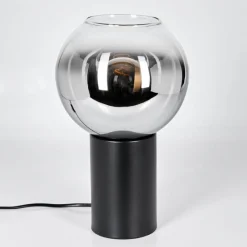 hofstein Koyoto Boule lumineuse, Lampe de bureau, Lampe à poser Chrome, Clair, Fumé, 1 lumière