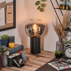 hofstein Koyoto Boule lumineuse, Lampe de bureau, Lampe à poser Chrome, Clair, Fumé, 1 lumière