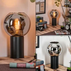 hofstein Koyoto Boule lumineuse, Lampe de bureau, Lampe à poser Chrome, Fumé, 1 lumière