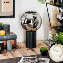 hofstein Koyoto Boule lumineuse, Lampe de bureau, Lampe à poser Chrome, Fumé, 1 lumière