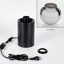 hofstein Koyoto Boule lumineuse, Lampe de bureau, Lampe à poser Chrome, Fumé, 1 lumière