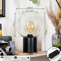hofstein Koyoto Boule lumineuse, Lampe de bureau, Lampe à poser 20 cm Clair, 1 lumière