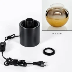 hofstein Koyoto Boule lumineuse, Lampe de bureau, Lampe à poser 20 cm Or, Clair, 1 lumière