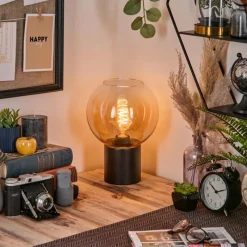 hofstein Koyoto Boule lumineuse, Lampe de bureau, Lampe à poser 20 cm Ambre, Clair, 1 lumière