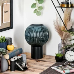 Lampes Vintages & Rétros-hofstein Koyoto Boule lumineuse, Lampe de bureau, Lampe à poser Bleu, 1 lumière