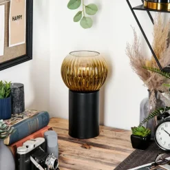 Lampes Dorées-hofstein Koyoto Boule lumineuse, Lampe de bureau, Lampe à poser Or, Clair, 1 lumière