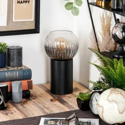 hofstein Koyoto Boule lumineuse, Lampe de bureau, Lampe à poser Clair, Fumé, 1 lumière