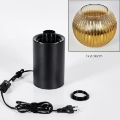 Lampes Dorées-hofstein Koyoto Boule lumineuse, Lampe de bureau, Lampe à poser Or, Clair, 1 lumière