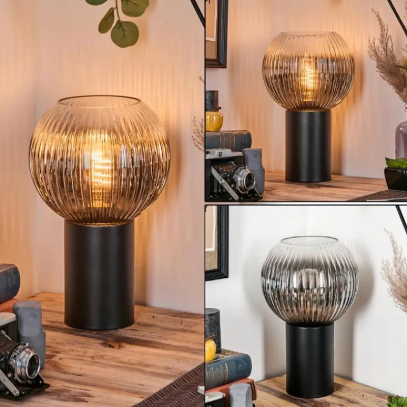 Suspension Verre Fumé-hofstein Koyoto Boule lumineuse, Lampe de bureau, Lampe à poser Clair, Fumé, 1 lumière