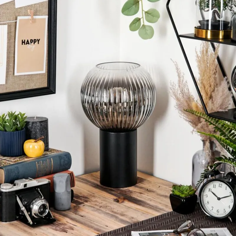 Suspension Verre Fumé-hofstein Koyoto Boule lumineuse, Lampe de bureau, Lampe à poser Clair, Fumé, 1 lumière