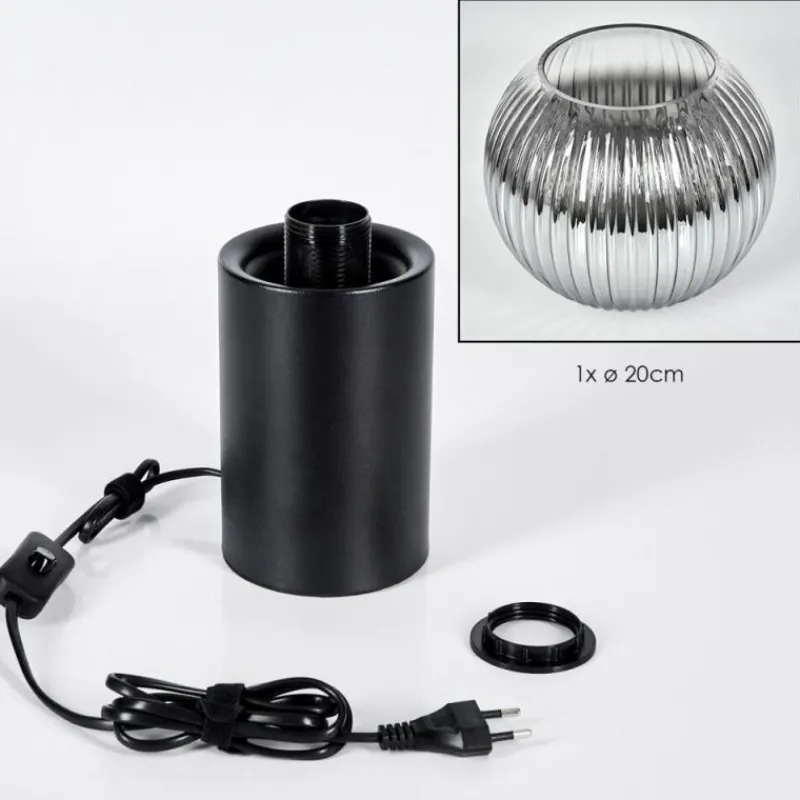 Suspension Verre Fumé-hofstein Koyoto Boule lumineuse, Lampe de bureau, Lampe à poser Clair, Fumé, 1 lumière