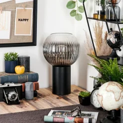 Suspension Verre Fumé-hofstein Koyoto Boule lumineuse, Lampe de bureau, Lampe à poser Clair, Fumé, 1 lumière