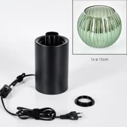 Lampes Vintages & Rétros-hofstein Koyoto Boule lumineuse, Lampe de bureau, Lampe à poser 20 cm Vert, 1 lumière