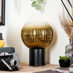 Lampes Dorées-hofstein Koyoto Boule lumineuse, Lampe de bureau, Lampe à poser Or, Clair, 1 lumière