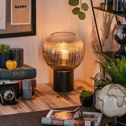 hofstein Koyoto Boule lumineuse, Lampe de bureau, Lampe à poser Clair, Fumé, 1 lumière