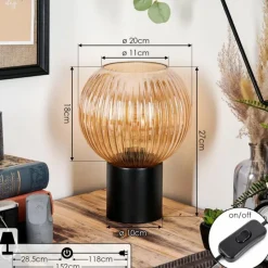 hofstein Koyoto Boule lumineuse, Lampe de bureau, Lampe à poser Ambre, 1 lumière