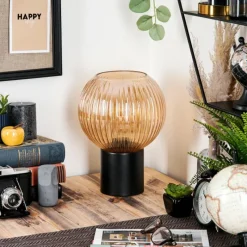 hofstein Koyoto Boule lumineuse, Lampe de bureau, Lampe à poser Ambre, 1 lumière