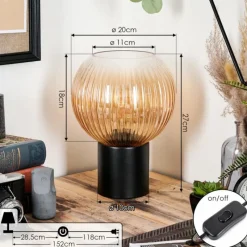 hofstein Koyoto Boule lumineuse, Lampe de bureau, Lampe à poser Ambre, Clair, 1 lumière