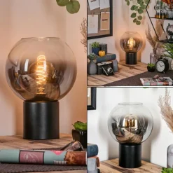 hofstein Koyoto Boule lumineuse, Lampe de bureau, Lampe à poser Clair, Fumé, 1 lumière