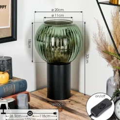 hofstein Koyoto Boule lumineuse, Lampe de bureau, Lampe à poser 20 cm Vert, 1 lumière