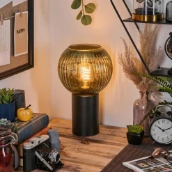 hofstein Koyoto Boule lumineuse, Lampe de bureau, Lampe à poser 20 cm Vert, 1 lumière