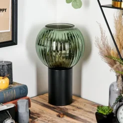 hofstein Koyoto Boule lumineuse, Lampe de bureau, Lampe à poser 20 cm Vert, 1 lumière
