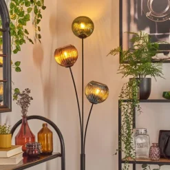 hofstein Koyoto Boule lumineuse, Lampadaire Bleu, Vert, Cuivré, 3 lumières