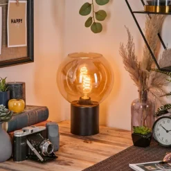 hofstein Koyoto Boule lumineuse, Lampe de bureau, Lampe à poser 20 cm Ambre, 1 lumière