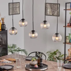 hofstein Koyoto Boule lumineuse, Suspension Noir, 5 lumières