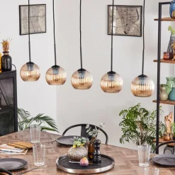 hofstein Koyoto Boule lumineuse, Suspension Noir, 5 lumières