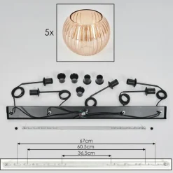 hofstein Koyoto Boule lumineuse, Suspension Noir, 5 lumières