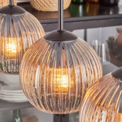 hofstein Koyoto Boule lumineuse, Suspension Noir, 5 lumières