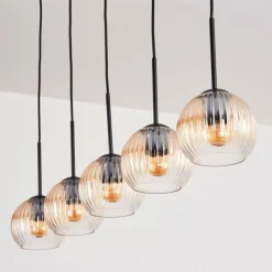 hofstein Koyoto Boule lumineuse, Suspension Noir, 5 lumières