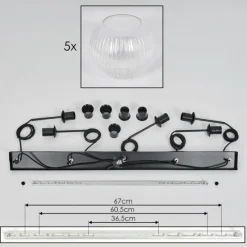 hofstein Koyoto Boule lumineuse, Suspension Noir, 5 lumières