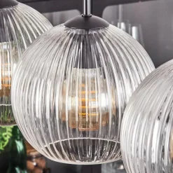 hofstein Koyoto Boule lumineuse, Suspension Noir, 5 lumières