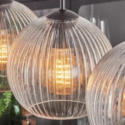 hofstein Koyoto Boule lumineuse, Suspension Noir, 5 lumières