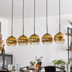 Lampes Dorées-hofstein Koyoto Boule lumineuse, Suspension Noir, 5 lumières