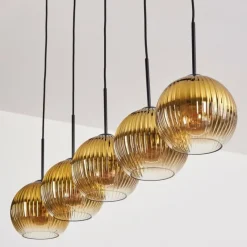 Lampes Dorées-hofstein Koyoto Boule lumineuse, Suspension Noir, 5 lumières