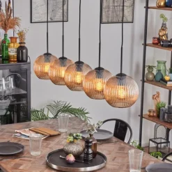 hofstein Koyoto Boule lumineuse, Suspension Noir, 5 lumières