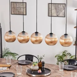 hofstein Koyoto Boule lumineuse, Suspension Noir, 5 lumières