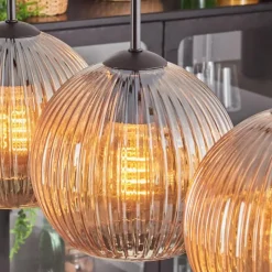 hofstein Koyoto Boule lumineuse, Suspension Noir, 5 lumières