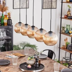 hofstein Koyoto Boule lumineuse, Suspension Noir, 5 lumières