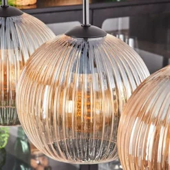 hofstein Koyoto Boule lumineuse, Suspension Noir, 5 lumières