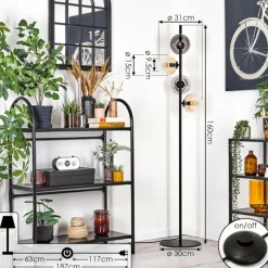 hofstein Koyoto Lampadaire 31 cm Ambre, Clair, Fumé, 4 lumières