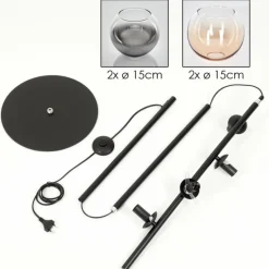 hofstein Koyoto Lampadaire 31 cm Ambre, Clair, Fumé, 4 lumières