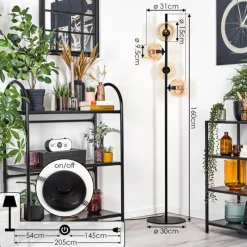 hofstein Koyoto Lampadaire 31 cm Ambre, 4 lumières