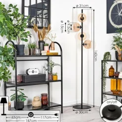 hofstein Koyoto Lampadaire 31 cm Ambre, 4 lumières