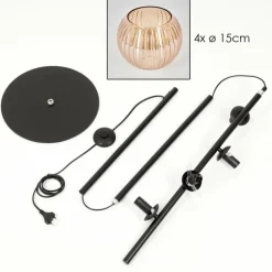 hofstein Koyoto Lampadaire 31 cm Ambre, 4 lumières