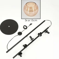 Lampes À Boules-hofstein Koyoto Lampadaire 31 cm Ambre, 5 lumières